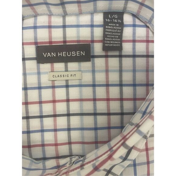 Van Heusen Plaid Short Sleeve Button Down Casual Shirt - Picture 3 of 5
